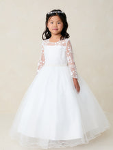 Gemma Lace Communion Dress with Elegant Pearl Waistline